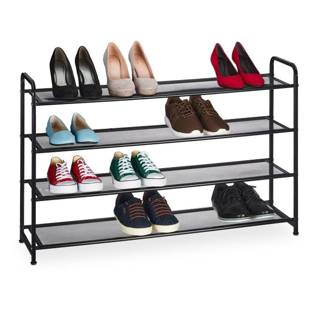 Metal shoe rack for 16 pairs of shoes