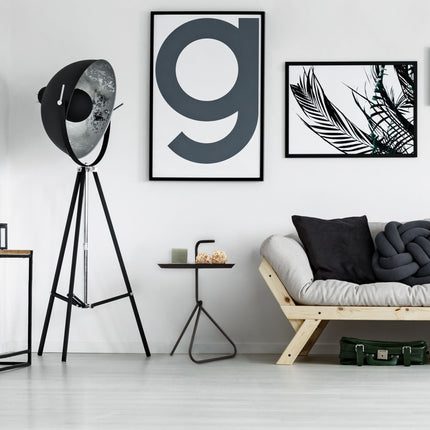 Metal side table with handle