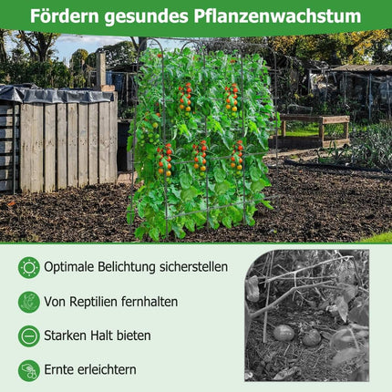 Metallspalier mit Spaliernetz für Kletterpflanzen Unterstützung U-förmiges hohes Gartengurkenspalier