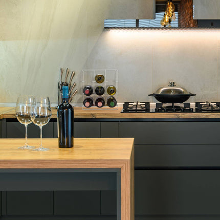 Metal wine rack for 9 bottles
