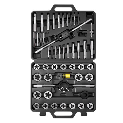 Metric Tap and Die Set, 51-Piece M6–M24, Bearing Steel