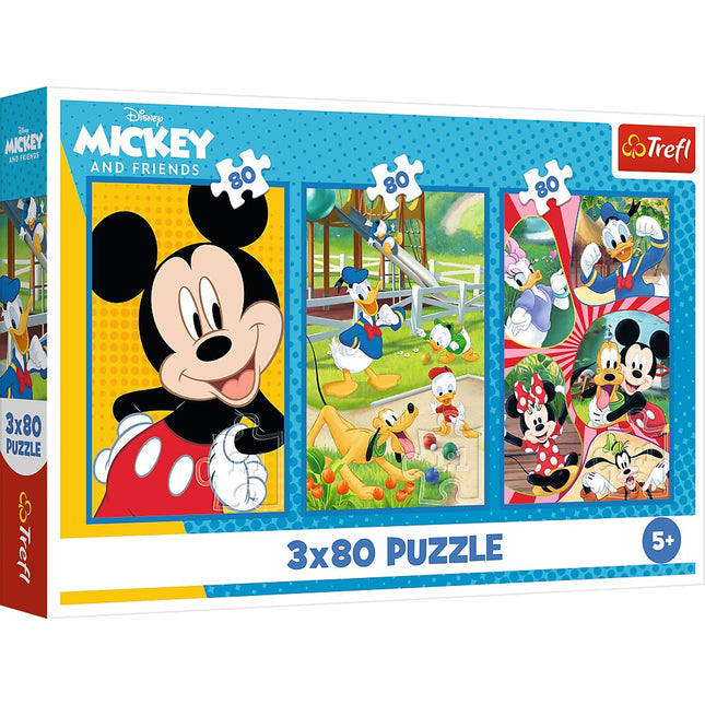 Mickey Mouse Puzzle-Set, 3x80 Teile, Spaß für jedes Alter