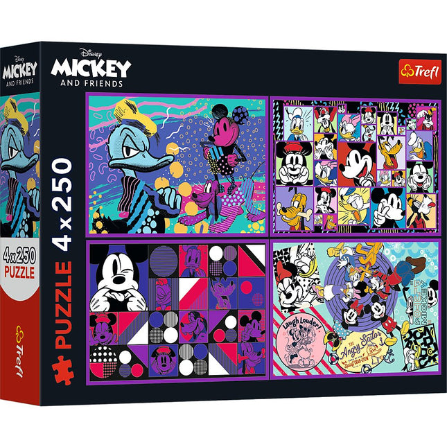 Micky Maus Puzzle Set, 4 Packungen à 250 Teile