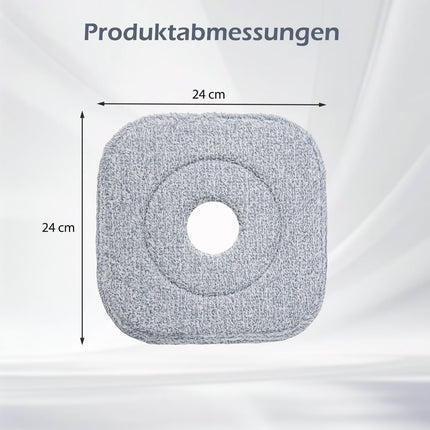 Mikrofaser-Wischmopp-Pad-Set, 6 Stück, 24,5x24,5 cm, Grau