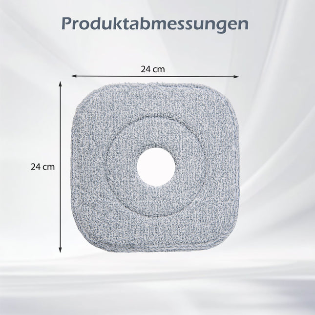 Microfiber Mop Pad Set, 6-Pack, 24.5x24.5 cm, Gray