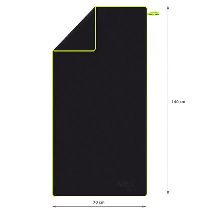 Mikrofaserhandtuch 140x70 cm, Schwarz-Grün