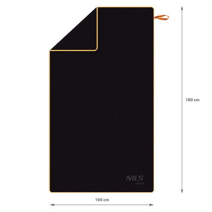 Mikrofaserhandtuch 180x100 cm, Schwarz-Orange