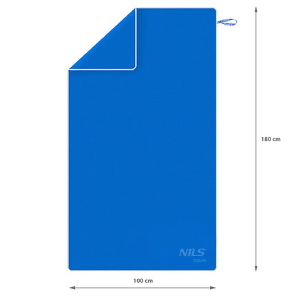Mikrofaserhandtuch 180x100 cm, Dunkelblau/Hellblau