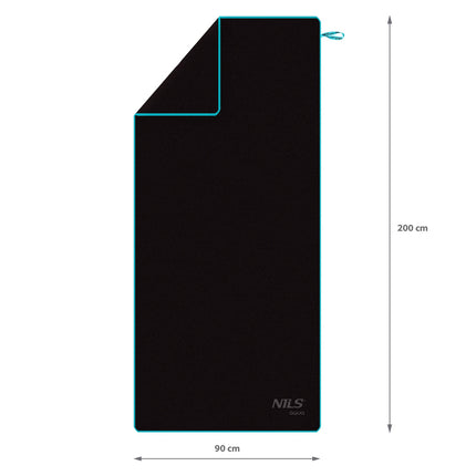 Mikrofaserhandtuch 200x90 cm, Schwarz-Blau