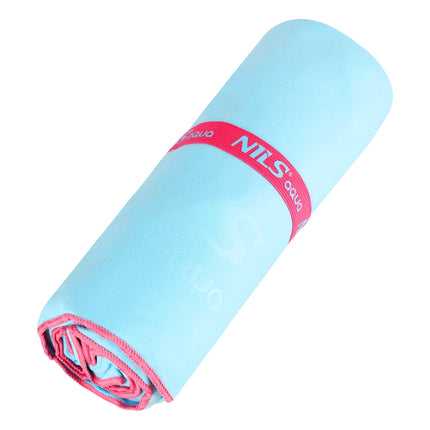 Mikrofaserhandtuch 200x90 cm, Blau-Pink