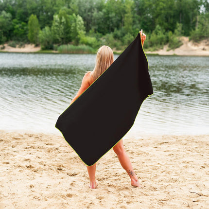 Mikrofaserhandtuch, Schwarz, 140x70 cm