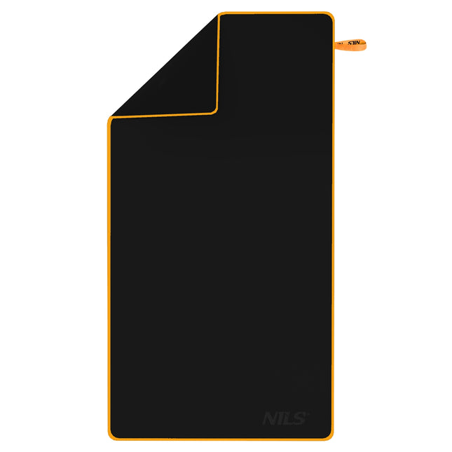 Microfibre Towel, Black-Orange, 180x100 cm