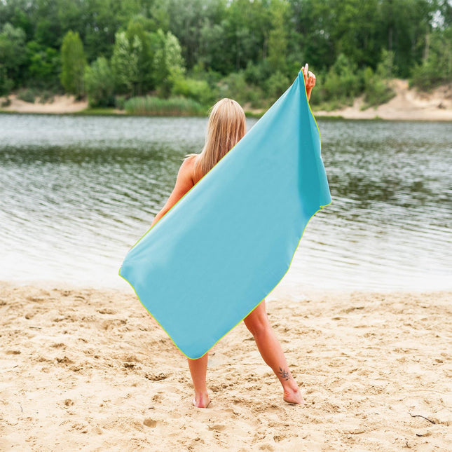 Microfibre Towel, Blue-Green, 140x70 cm