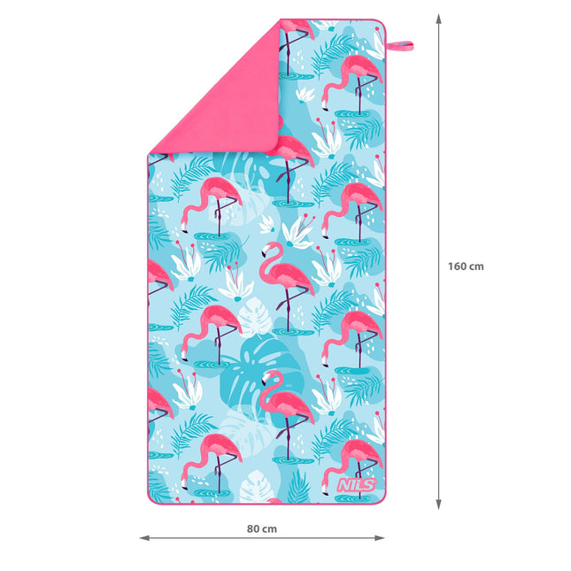 Microfibre Towel Flamingo Print 160x80 cm