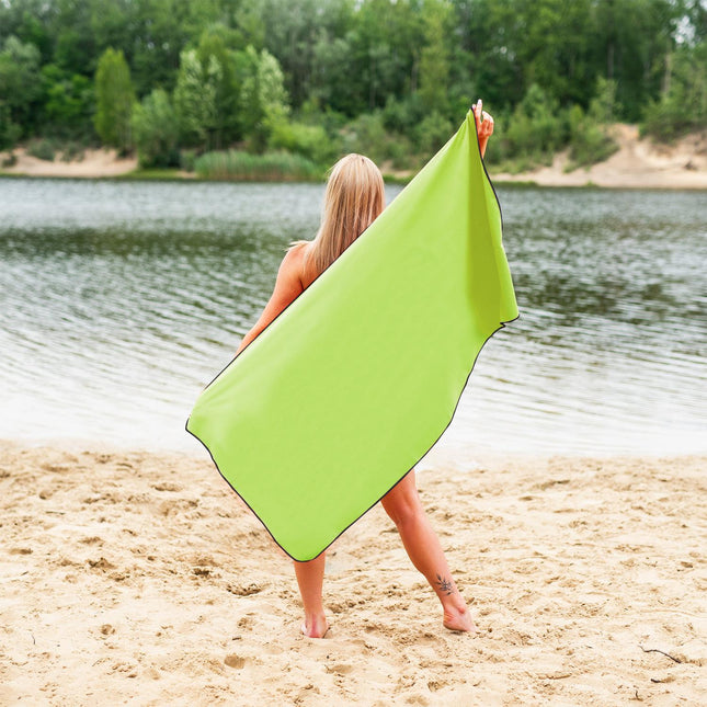 Microfibre Towel, Green-Black, 140x70 cm