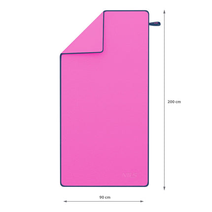 Microfibre Towel, Pink, 200x90 cm