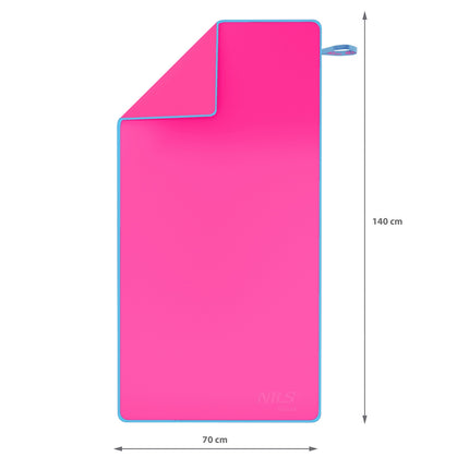 Microfibre Towel, Pink-Blue, 140x70 cm