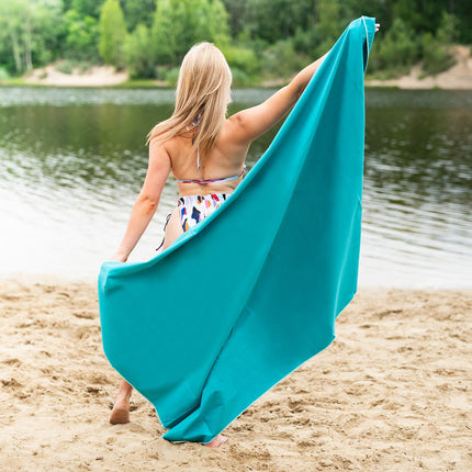 Microfibre Towel, Sea Blue, 180x100 cm