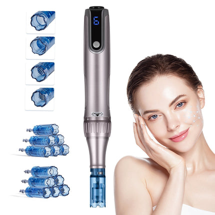 Microneedling Pen, 0-2.5 Mm, 6-Speed, 12 Cartridges