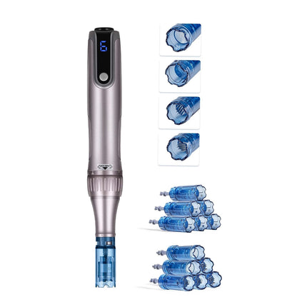 Microneedling Pen, 0-2.5 Mm, 6-Speed, 12 Cartridges