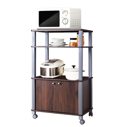Microwave Kitchen Cart with Wheels, 60x40x98 cm, Brown