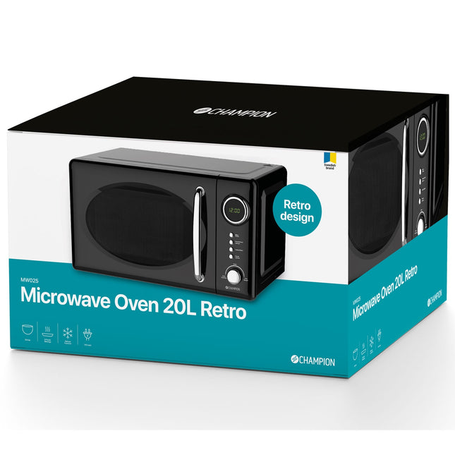 Mikrowelle Retro 20L 700W MW025 Schwarz