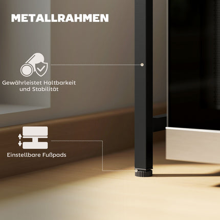Mikrowellenregal, Metall, ausziehbar, 3 Haken, Schwarz