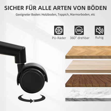 Mid-Century Modern Bürostuhl aus Kunstleder, ergonomisch, schwarz