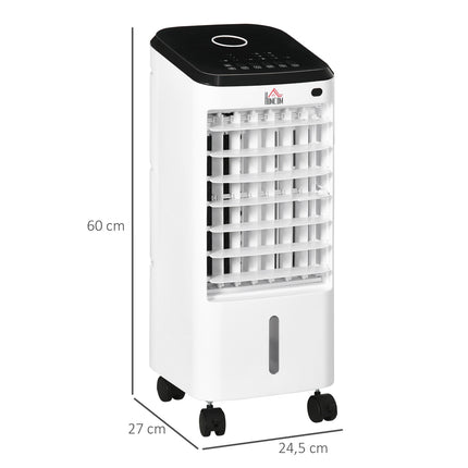 Portable Air Cooler and Humidifier - 3 Levels, Remote Control