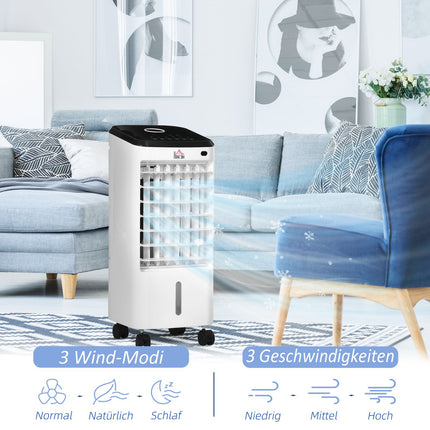 Portable Air Cooler and Humidifier - 3 Levels, Remote Control