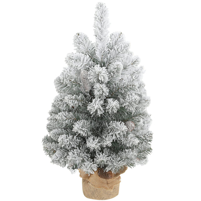 Mini umělý vánoční stromek 60 cm se sněhem a šiškami