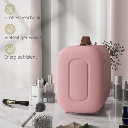 Mini kosmetická lednička – 4L, růžová, úložný prostor na kosmetiku a make-up