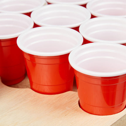 Mini Beer Pong with red cups