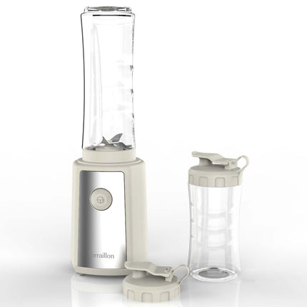 Mini-Standmixer 300W – 2 Tritan-Flaschen, Creme & Stahl