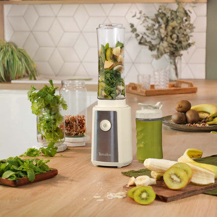 Mini-Standmixer 300W – 2 Tritan-Flaschen, Creme & Stahl