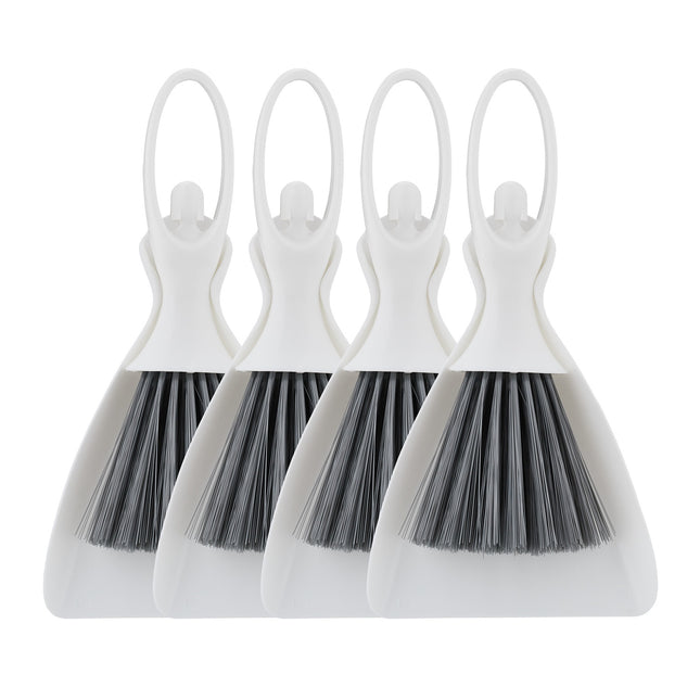 Mini Dustpan & Brush Set, 4-Pack, Compact Design
