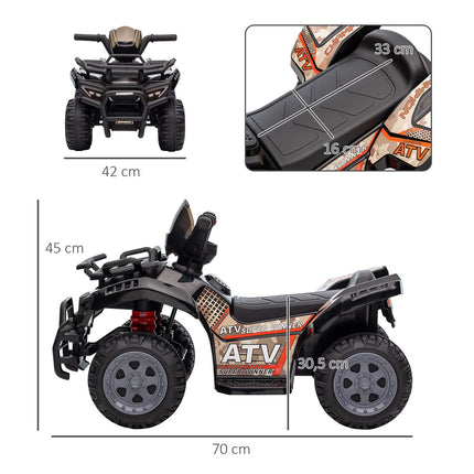Mini Elektro-Quad ATV für Kleinkinder, LED-Lichter, Schwarz