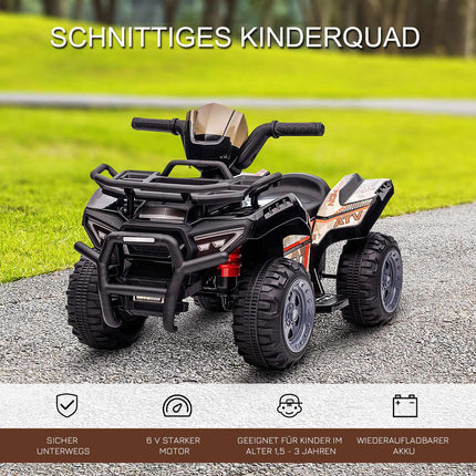 Mini Elektro-Quad ATV für Kleinkinder, LED-Lichter, Schwarz