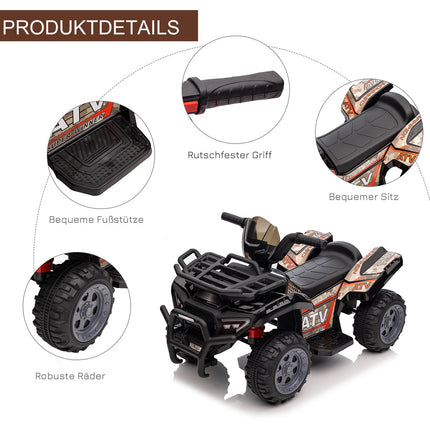 Mini Elektro-Quad ATV für Kleinkinder, LED-Lichter, Schwarz