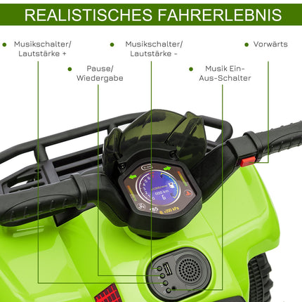 Elektrisches Quad für Kleinkinder, 18–36 Monate – grün