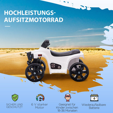Dětská elektrická čtyřkolka – mini quad se světlometem, černá/bílá