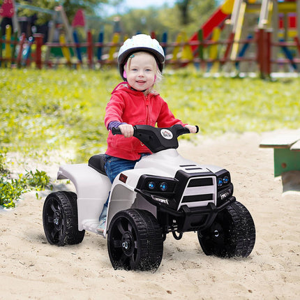 Dětská elektrická čtyřkolka – mini quad se světlometem, černá/bílá
