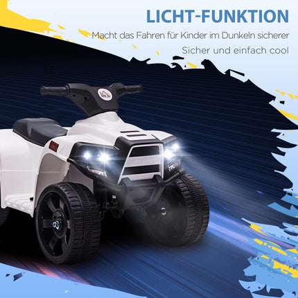 Dětská elektrická čtyřkolka – mini quad se světlometem, černá/bílá
