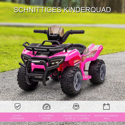 Elektro Mini Quad ATV für Kinder, LED-Lichter, Pink