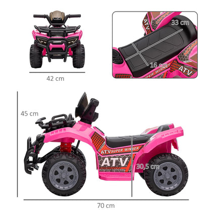 Elektro Mini Quad ATV für Kinder, LED-Lichter, Pink
