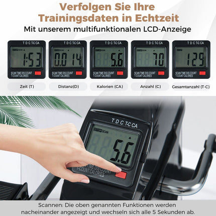 Mini-Heimtrainer mit LCD-Display für Arme und Beine