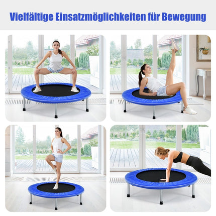 Mini-Fitnesstrampolin, 97 cm, klappbar, Blau, 150 kg Tragkraft