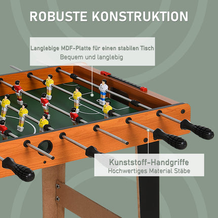 Mini Foosball Table with Stainless Steel Rods, 84.5x40x61.2 cm, Black