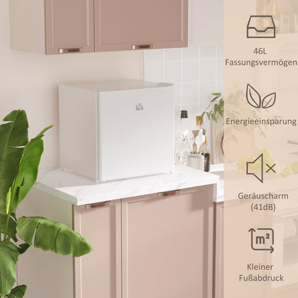 Koelkast 46L Vrijstaande Vriezerbox 65W Elektrische Koelkast met Kleine Vriezeropslag 0 tot 8 Temperatuurregeling 48 X 44 X 49 Cm Wit