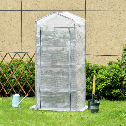 Mini-Gewächshaus met 4 Regalen, Wetterfest, 70x50x160 cm